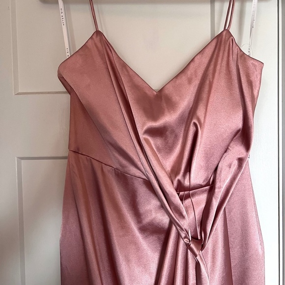 AFTER SIX Midi Dress with Draped Tulip Skirt Color Desert Rose, 8, NWT 6828 - Picture 5 of 9
